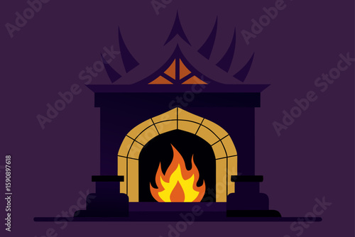pumpkin themed gothic dining room