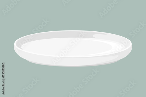 White plate kitchenware illustration vector