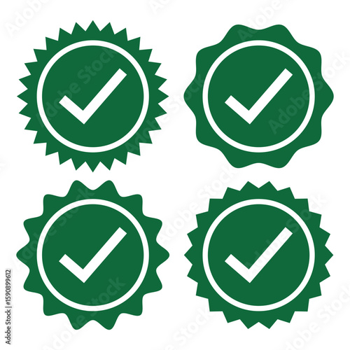 Green checkmark, green tick, check mark icon button set. tick mark with checkbox icon. Vector illustration on white background. Tick symbol in green color. checkmark illustration.