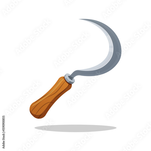 Grass sickle vector isolated on white background.