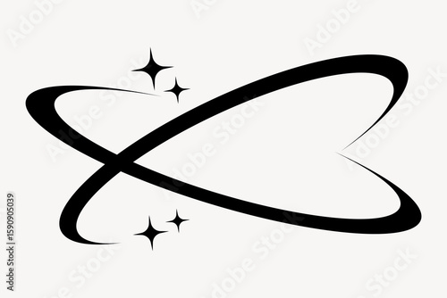 Abstract atomic orbit minimalist design vector