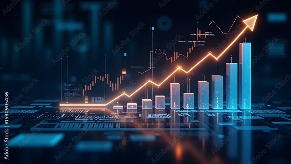 Naklejka premium Professional Business Graphs and Growth Indicators Showing Success.