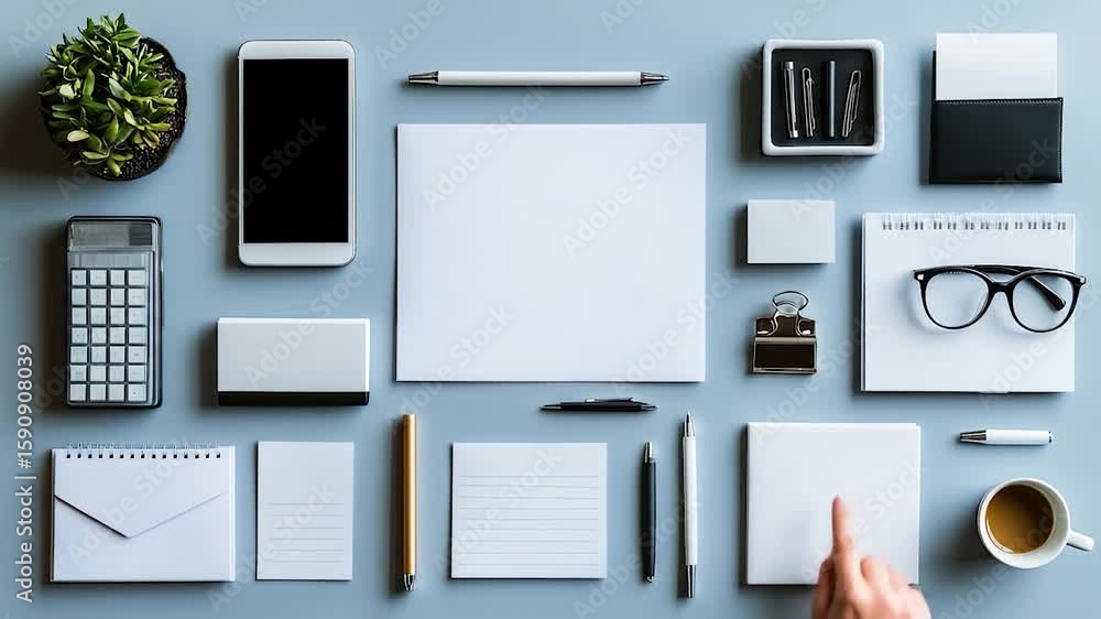 Flatlay Office Workspace Mockup. Flatlay Office Workspace Mockup.