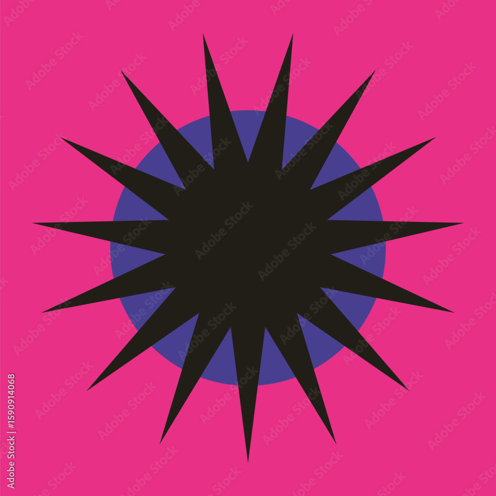 Fototapeta premium Retro abstract geometric star shape design element vector