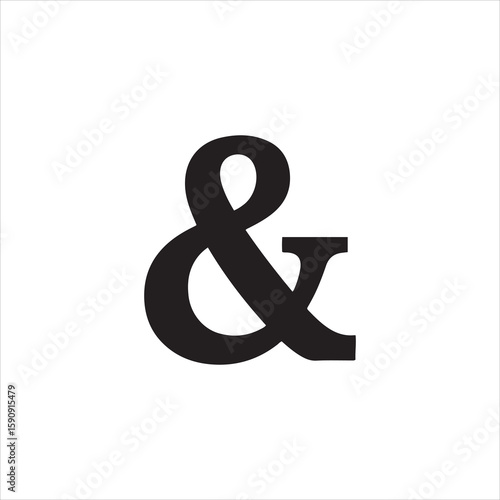 Bold black ampersand symbol centered on a clean white background