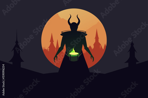 bat silhouette flying across eerie moon