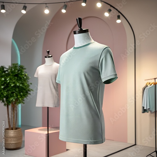 multiple shirt with stand mockup