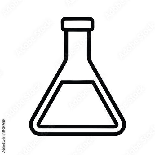 Chemical Flask Outline Vector Illustration