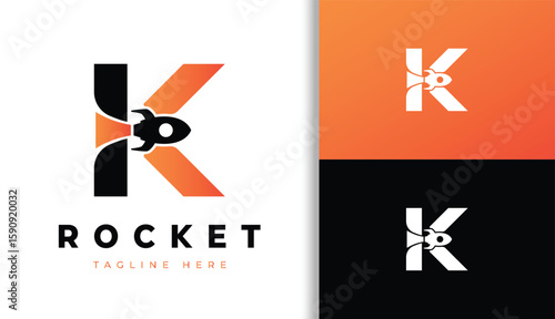 Letter K with Rocket Logo