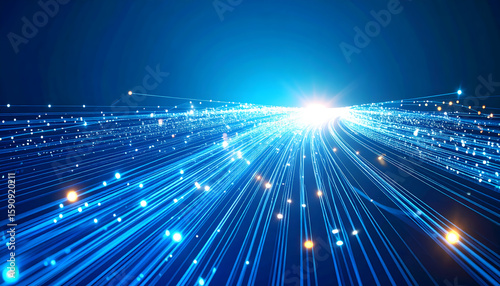 Abstract Blue Data Stream Network Background