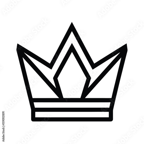 Crown Outlined In Bold Vector Illustration