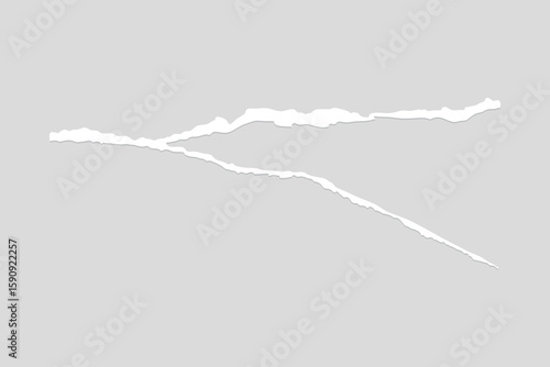 White paper tear on a gray background, element vector