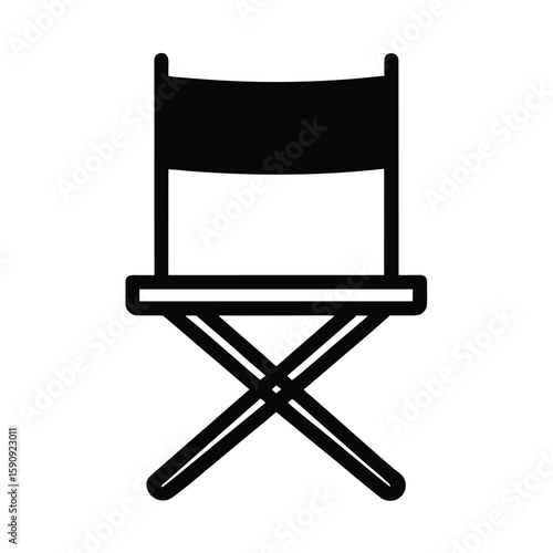 Directors Chair Outline Vector Illustration