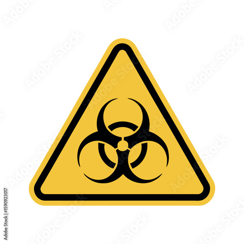Yellow biohazard warning symbol danger