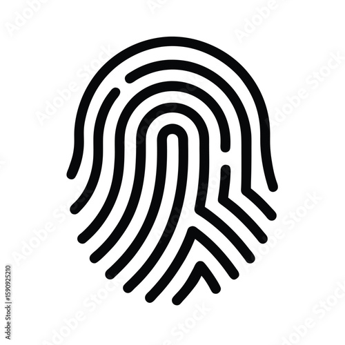Fingerprint Scan Outline Vector Illustration