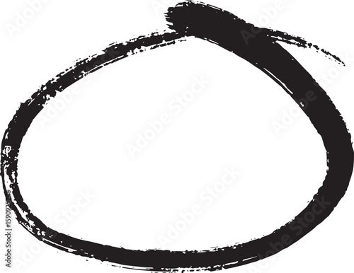 black circle mark on transparent background. Bright black scribble ovals and bubbles to circle and highlight text. Highlight circle icon.