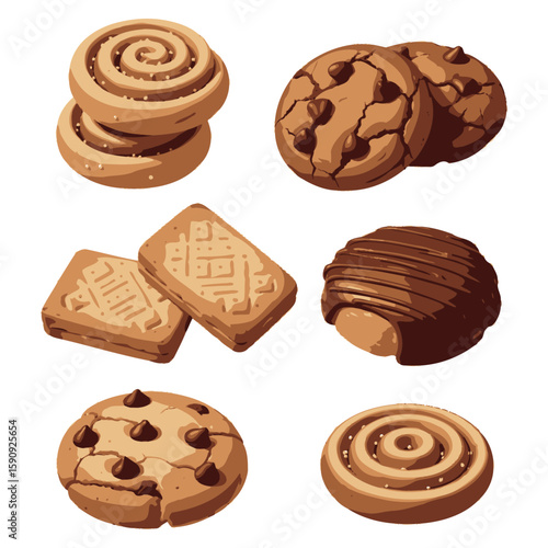 Baked goods assortment cookies chocolate chip cookies
