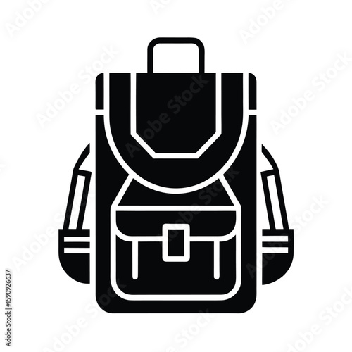 Hiking Backpack Outline Vector Illustration