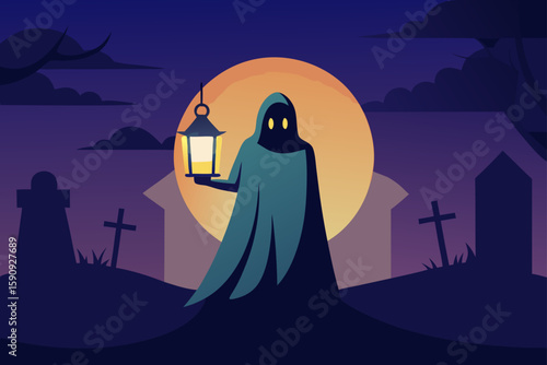 glowing boo ghost with bats