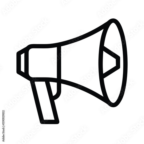 Megaphone Outlined Icon Vector Illustration