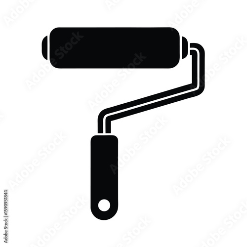 Paint Roller Outline Vector Illustration