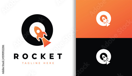 Letter Q with Rocket Logo