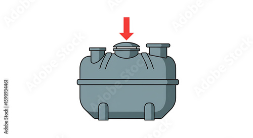 Septic Tank Flat Art Isolated on White Background