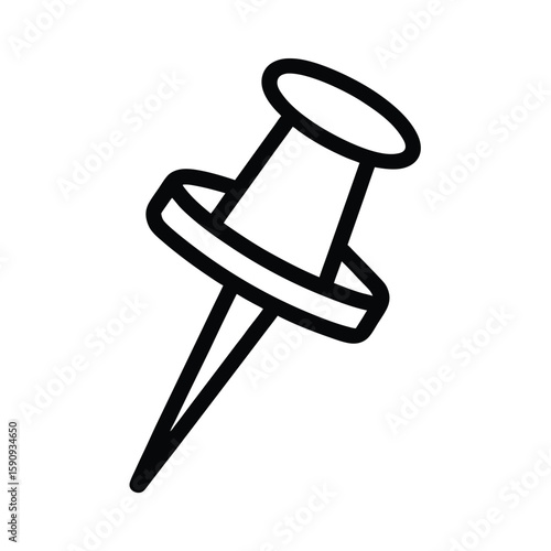 Push Pin Outlined Icon Vector Illustration