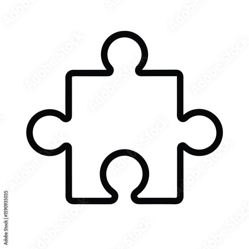 Puzzle Piece Outline Vector Illustration