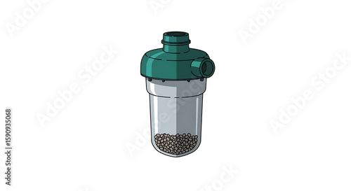 Air Dryer Desiccant Filter Flat Art Isolated on White Background