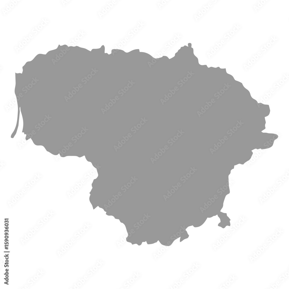 Fototapeta premium map of Lithuania shadow