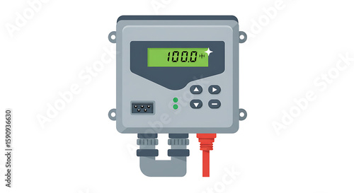 Electrical Meter Flat Art Isolated on White Background