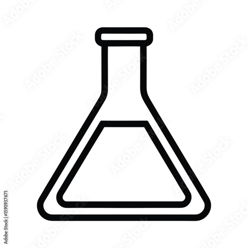 Science Beaker Outline Vector Illustration