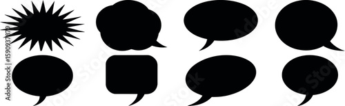 Diverse Speech Bubbles and Starburst Shapes talk bubble