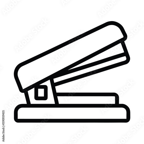 Stapler Outlined In Bold Vector Illustration