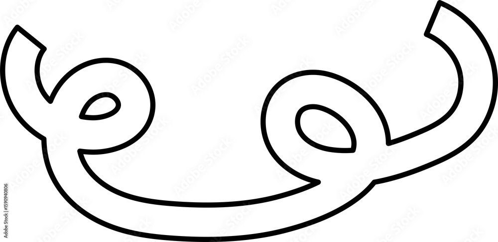 Obraz premium Lines curved doodle. Design elements