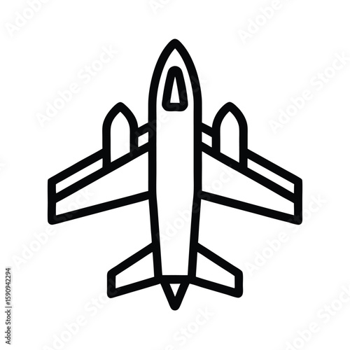 Toy Airplane Outline Vector Illustration