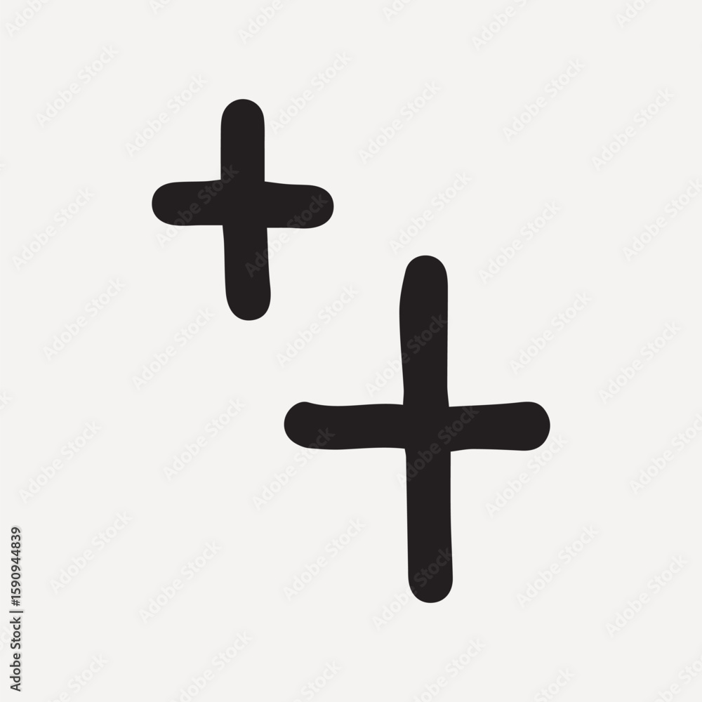 Fototapeta premium Minimalist black star sparkles, element vector