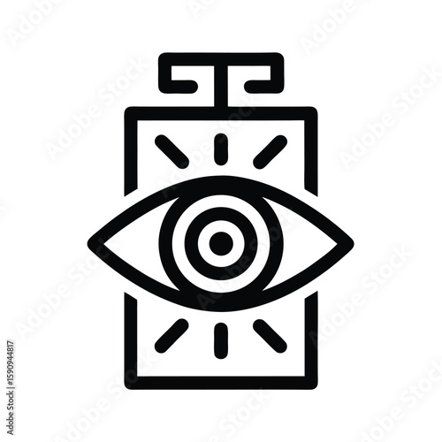Eye Test Chart Outline Vector Illustration