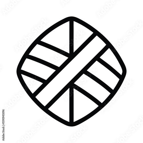 Bandage Outlined In Bold Vector Illustration