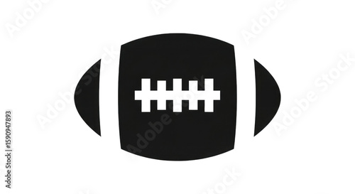 Black football outline isolated on a transparent background