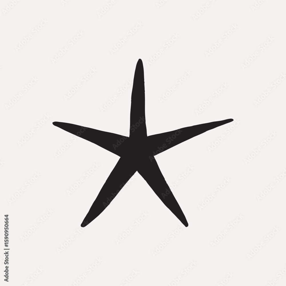Fototapeta premium Minimalist black star sparkles vector