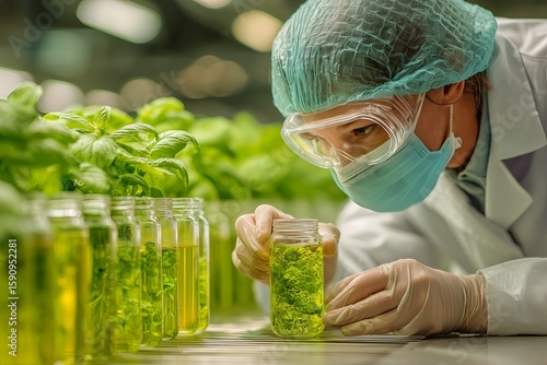 Scientist Conducting Plant Tissue Culture in Laboratory Setting