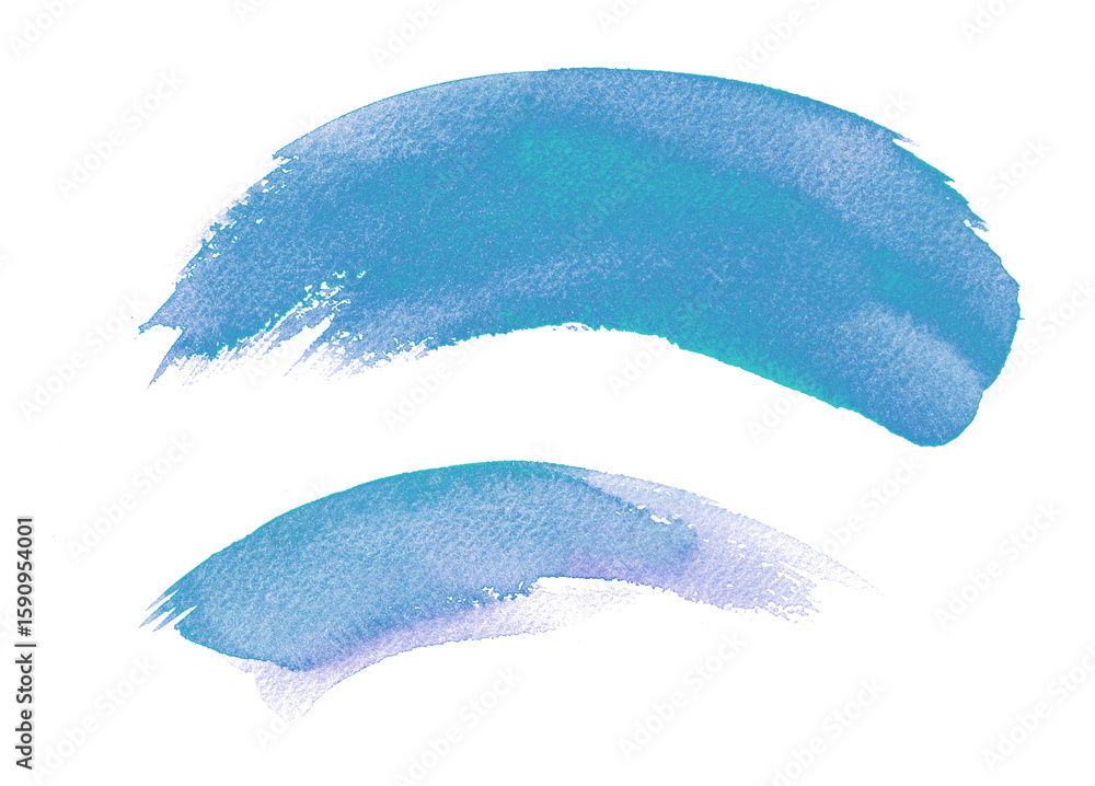 Fototapeta premium 水彩で描いたナチュラルな背景素材。手描きの筆のストロークがわかる素材。波。水面。