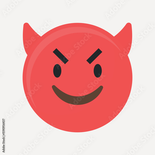 Smile devil emoticon vector