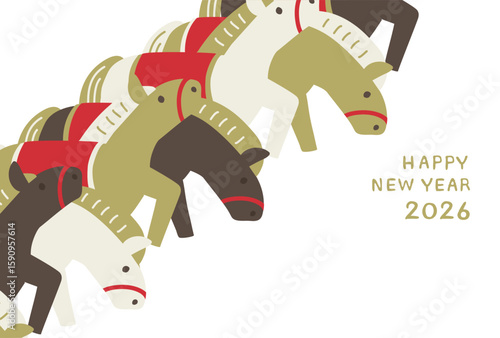 2026年　午年年賀状　スターティングゲート