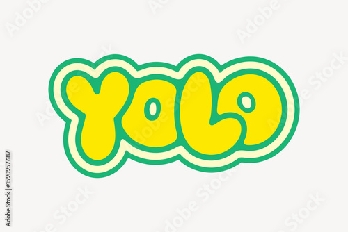Vibrant YOLO text design vector