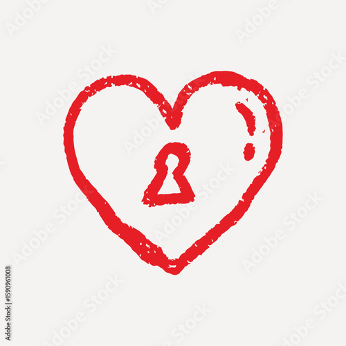 Playful red heart doodle illustration, Valentine's Day vector