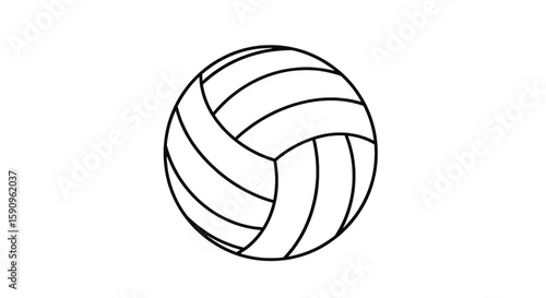White volleyball outline on black isolated on a transparent background