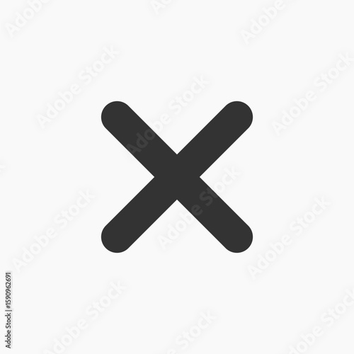 Minimalist black cross icon vector